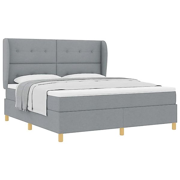 vidaXL Boxspringbett mit Matratze Dunkelgrau 90x190 cm Hellgrau 3340767 günstig online kaufen