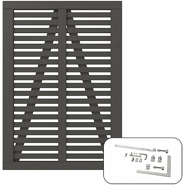 Plus Holz Einzeltor Harmoni Nadelholz Umbragrau 100 cm x 140 cm günstig online kaufen