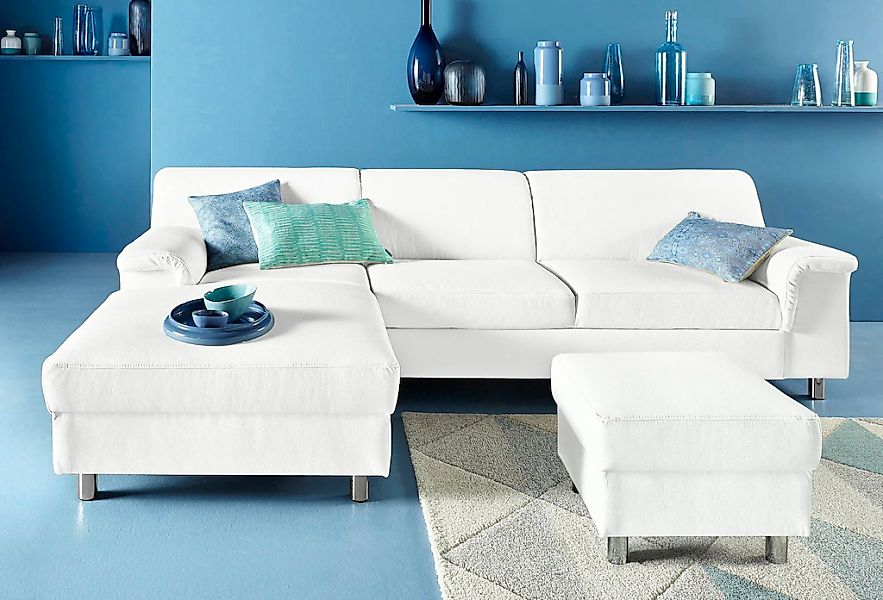 DOMO collection Ecksofa "Jamie, modern und elegant, Fußhöhe 9cm, L-Form," w günstig online kaufen