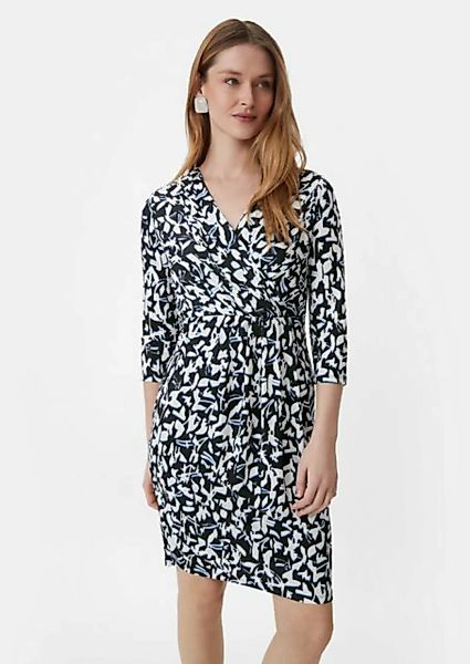 Comma Minikleid Kleid mit All-over-Print in Wickel-Optik Raffung günstig online kaufen