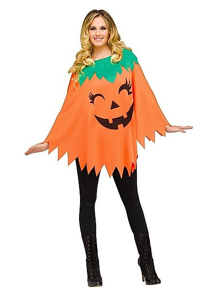Fun World Kostüm Kürbis Poncho - Halloween Kostüm Damen, Lockerer Überwurf günstig online kaufen