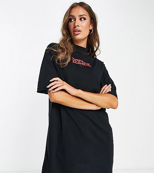 Reebok – T-Shirt-Kleid in Schwarz mit Vintage-Logo, exklusiv bei ASOS günstig online kaufen