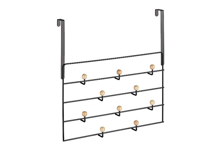 relaxdays Türgarderobe Schwarze Türgarderobe 10 Haken günstig online kaufen