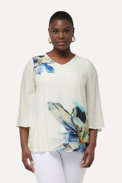 Ulla Popken Druckbluse Bluse Blüten Oversized günstig online kaufen