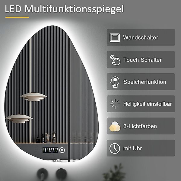 WDWRITTI Badspiegel Led 50x70 80x60 100x60 günstig online kaufen