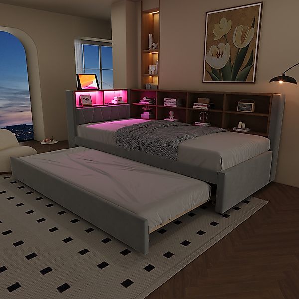 OKWISH Schlafsofa Polsterbett Stauraumbett, Ausziehbett mit günstig online kaufen