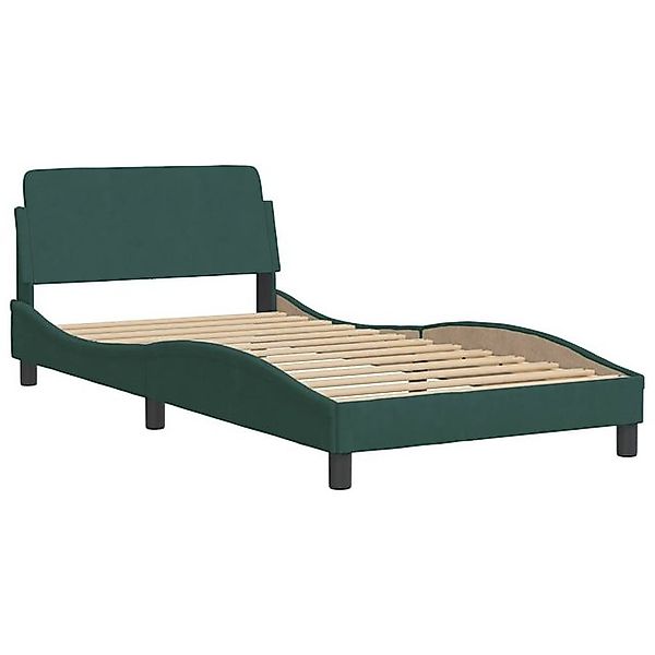 furnicato Bettgestell "Dover" Dunkelgrün 100x200 cm Samt (1-tlg) günstig online kaufen