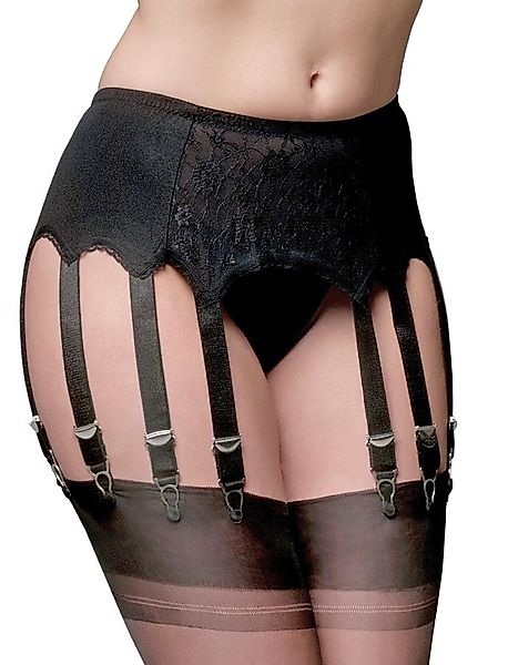 Vintage Spitzen Hüftgürtel mit 12 Haltern Schwarz günstig online kaufen