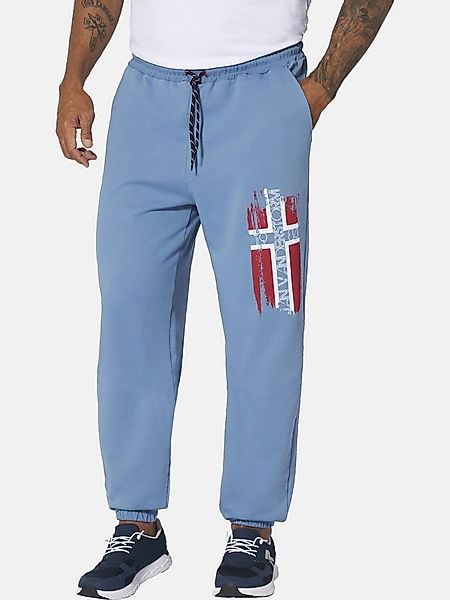 Jan Vanderstorm Jogginghose VEGAR mit dynamischem Flaggen-Motiv günstig online kaufen