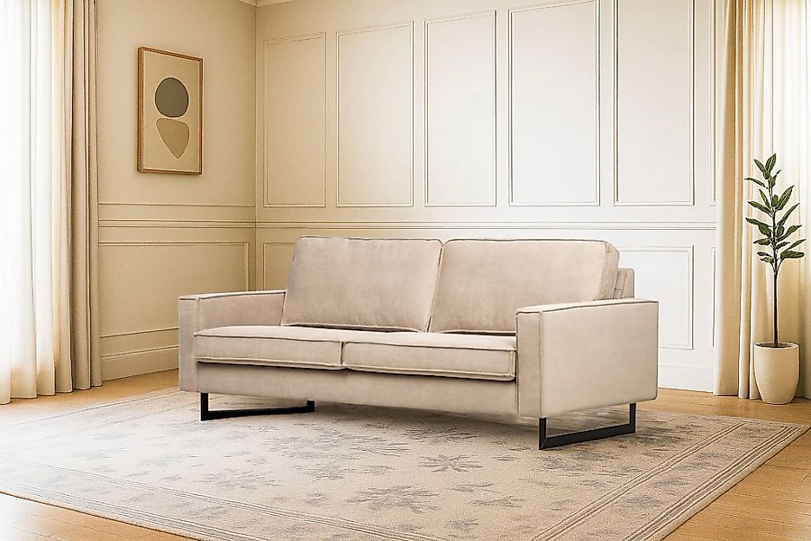 Home affaire 3-Sitzer "Pinto, 206 cm, Cord, Chenille, Lederoptik" mit Keder günstig online kaufen