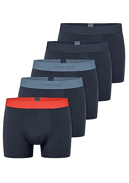 Schiesser Boxershorts Unterwäsche 95/5 Organic Cotton Webgummibund dunkelbl günstig online kaufen