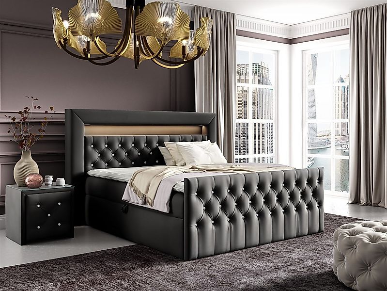 Fun Möbel Boxspringbett Schlafzimmerbett SEVRA Nr.1 in Stoff Elisa Velvet ( günstig online kaufen