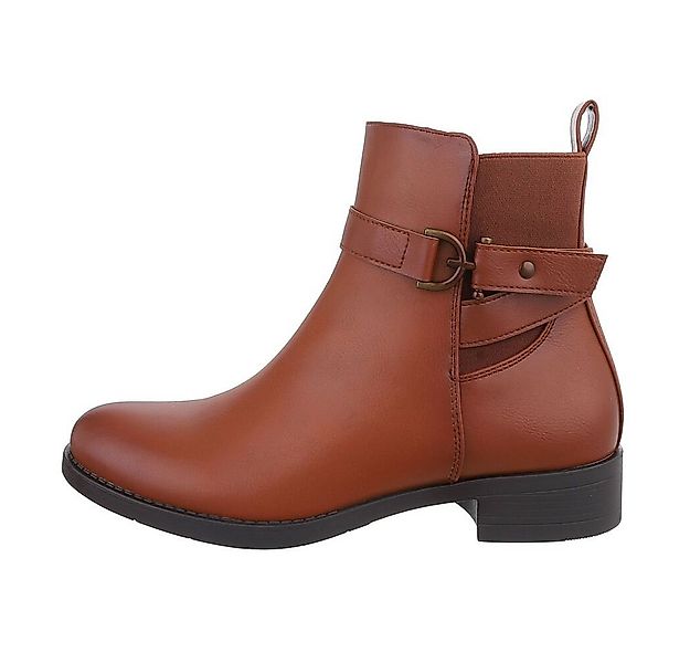 Ital-Design Damen Elegant Chelseaboots Blockabsatz Flache Stiefeletten in C günstig online kaufen