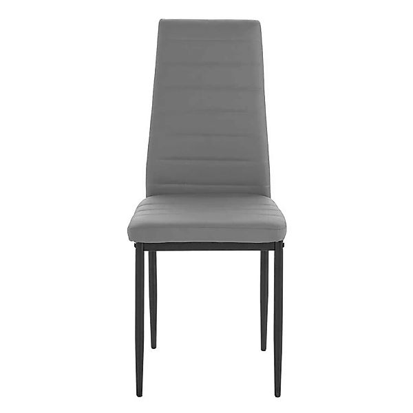 Esstisch Stühle in Grau Kunstleder Metallgestell (4er Set) günstig online kaufen