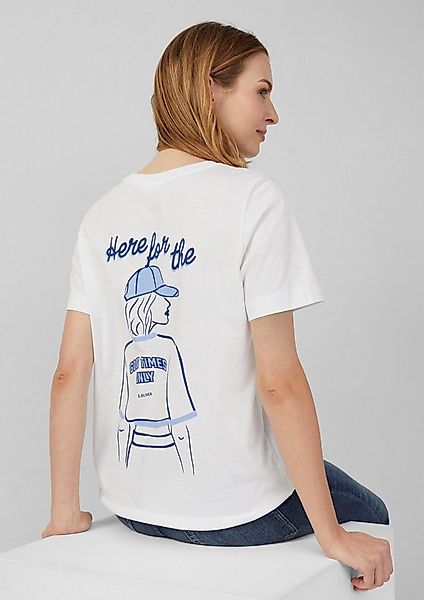 s.Oliver Kurzarmshirt T-Shirt T-Shirt im Relaxed Fit mit Front- und Rückenp günstig online kaufen