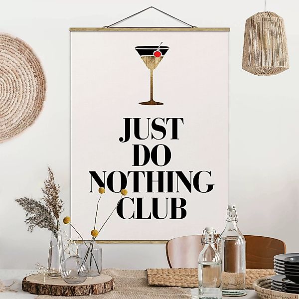 Stoffbild mit Posterleisten Cocktail - Just do nothing club günstig online kaufen