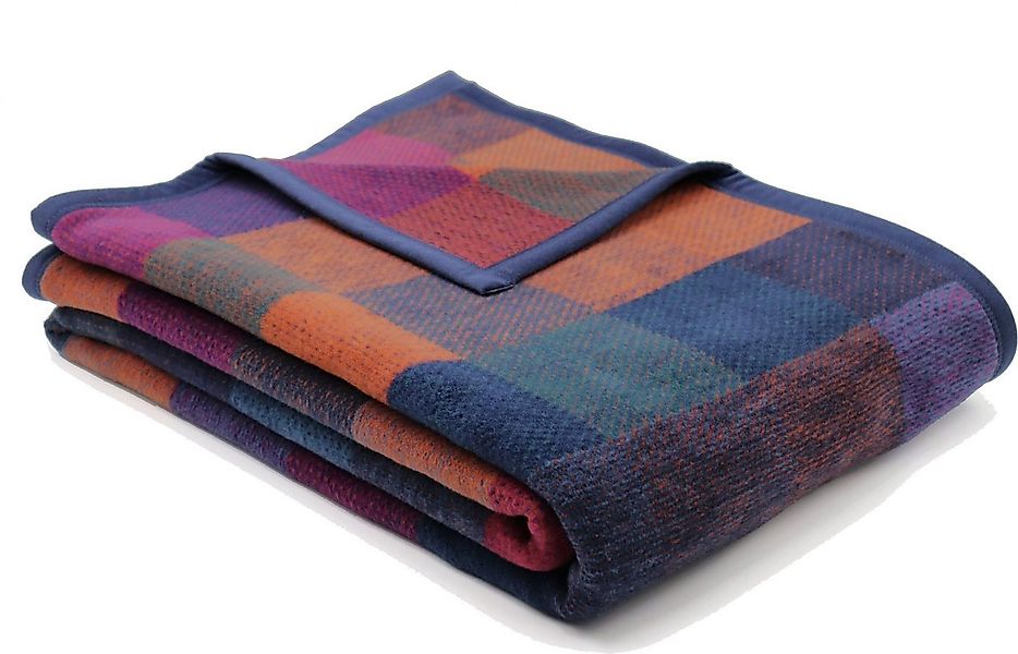 Wohndecke Dark Plum, bunt karierte Sofadecke in 150x200, Decke aus Baumwoll günstig online kaufen