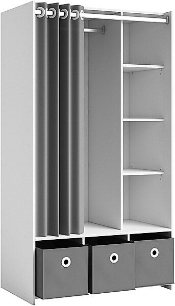 Schlafkontor Kleiderschrank »Jenke mit Stoffvorhang« Allzweckkleiderschrank günstig online kaufen