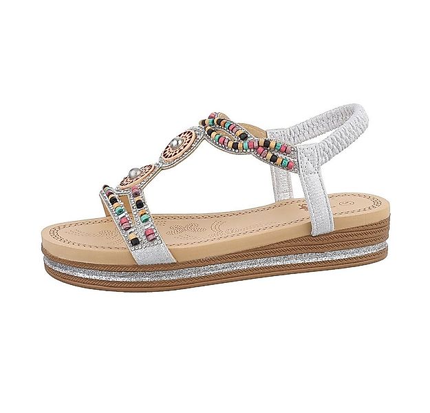 Ital-Design Damen Boho/Hippie Riemchensandalette (85960300) Keilabsatz/Wedg günstig online kaufen