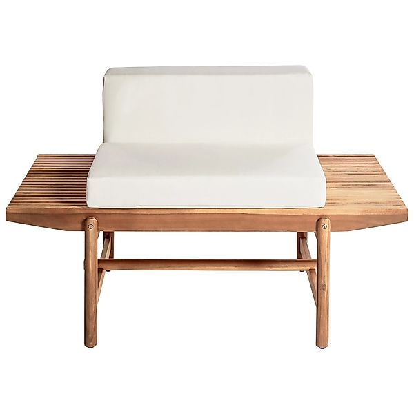 Beliani Gartenbank Heller Holzfarbton Weiss 65x135x84 günstig online kaufen