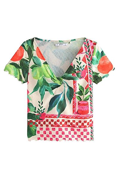 Next T-Shirt Strukturiertes T-Shirt mit V-Ausschnitt günstig online kaufen