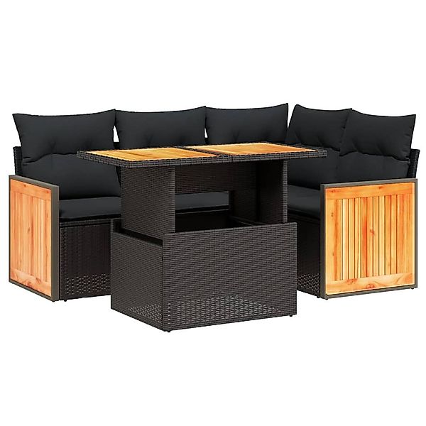 vidaXL Gartenlounge-Set 5-tlg. Garten-Sofagarnitur mit Kissen günstig online kaufen