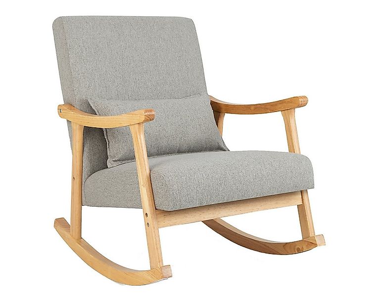 COSTWAY Schaukelsessel, Schaukelstuhl Stilsessel gepolstert mit Kissen günstig online kaufen