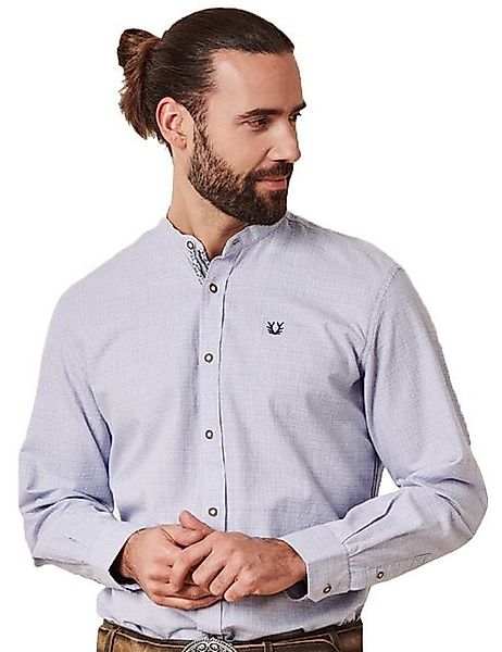 KRÜGER BUAM Trachtenhemd Herrenhemd 'Laurine' mit Stehkragen 913862, Blau günstig online kaufen