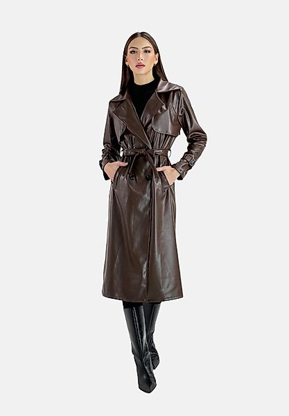 Elara Lederimitatmantel Elara Damen Trenchcoat (1-tlg) günstig online kaufen