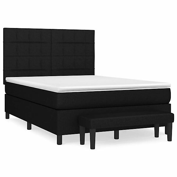 vidaXL Boxspringbett mit Matratze Schwarz 140x190 cm Stoff1468685 günstig online kaufen