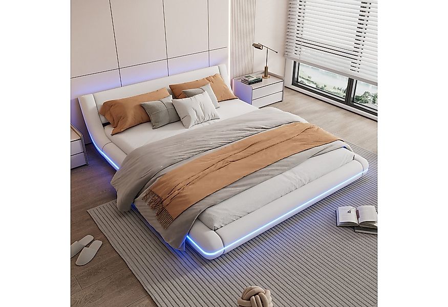 Furnishings Home Polsterbett Doppelbett Futonbett Bodenbett inkl. LED, Mit günstig online kaufen