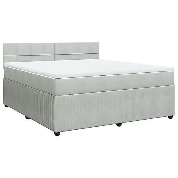 vidaXL Boxspringbett mit Matratze Hellgrau 180x200 cm Samt 3287806 günstig online kaufen