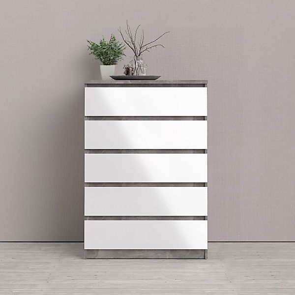 INOSIGN Kommode "Naia, Aufbewahrung, 5 Schubladen, Hochglanz-Optik, grifflo günstig online kaufen