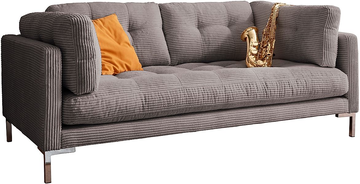 Trends by HG 2-Sitzer "Landau" in Cord-Stoff mit Metallfuß günstig online kaufen