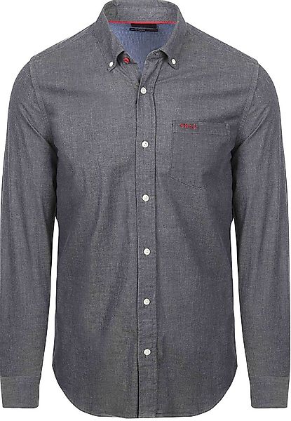 NZA Shirt James Twill Melange Navy - Größe M günstig online kaufen