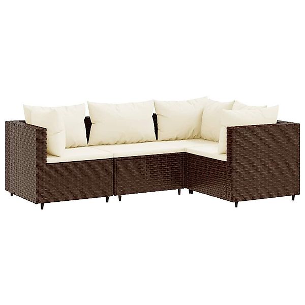 vidaXL Gartenlounge-Set 4-tlg. Garten-Lounge-Set mit Kissen günstig online kaufen