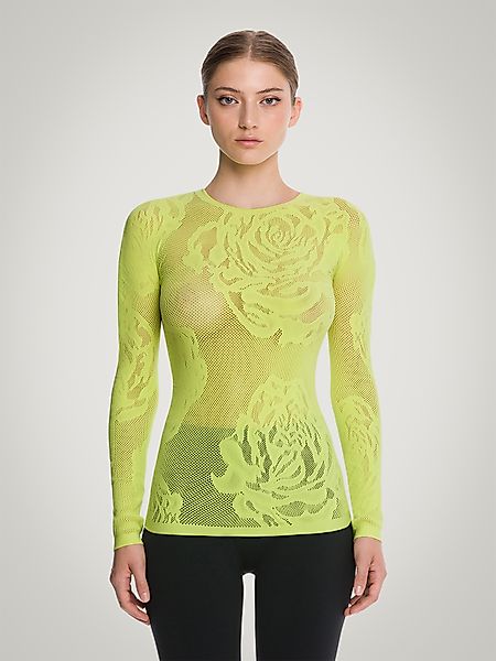 Wolford - Net Roses Top Long Sleeves, Frau, paradise green, Größe: XS günstig online kaufen
