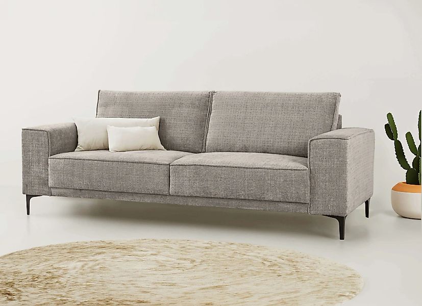 Places of Style 3-Sitzer "3er Sofa Oland, Struktur, Flachgewebe, Luxus-Micr günstig online kaufen