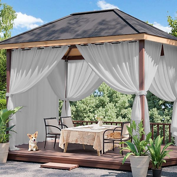 Jibenhome Outdoorgardine Verdunkelungsgardine Ösen Vorhang Wetterfest& UV-S günstig online kaufen
