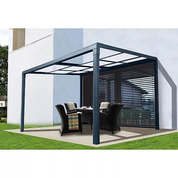 Floraworld Terrassenüberdachung Air 2 Aluminium Anthrazit 392 cm x 305 cm günstig online kaufen