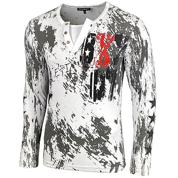Baxboy Longshirt Langarmshirt mit trendigem All-Over günstig online kaufen
