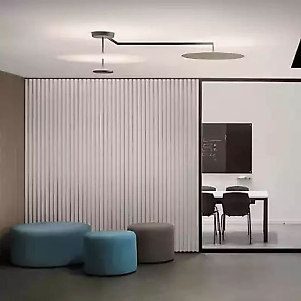 Vibia Flat Deckenleuchte LED 2-flammig, weiß/grau - 186 cm günstig online kaufen