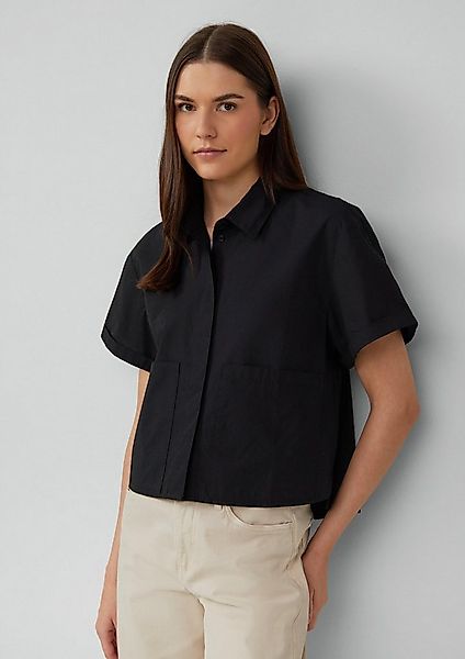 s.Oliver Kurzarmbluse Bluse Verkürzte Hemdbluse im Relaxed Fit mit aufgeset günstig online kaufen