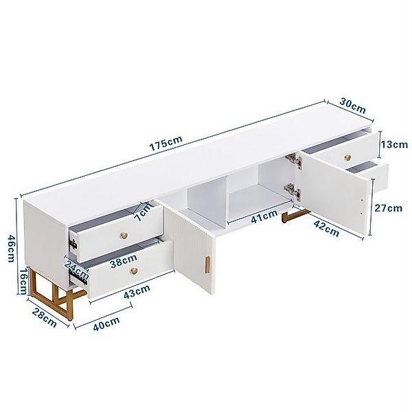 BlingBin TV-Schrank Lowboard, TV-Board, Fernsehtisch für 70-79 Zoll (1er Se günstig online kaufen