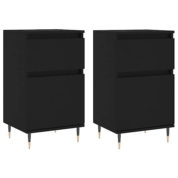 vidaXL Sideboards 2 Stk Schwarz 40x35x70 cm Holzwerkstoff 831135 günstig online kaufen