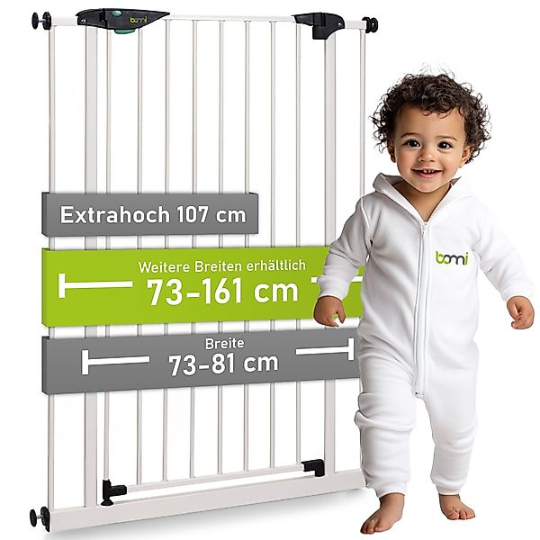 BOMI Türschutzgitter Kinderschutzgitter Extra Hoch Mira 73-161 cm ohne Bohr günstig online kaufen
