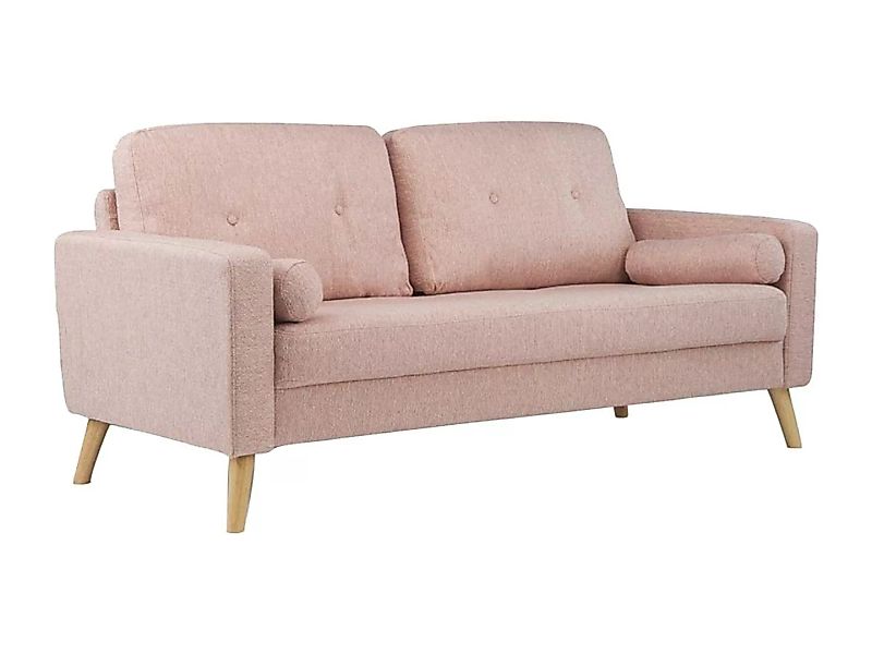 Sofa 3-Sitzer - Bouclé-Stoff - Rosa - TATUM günstig online kaufen
