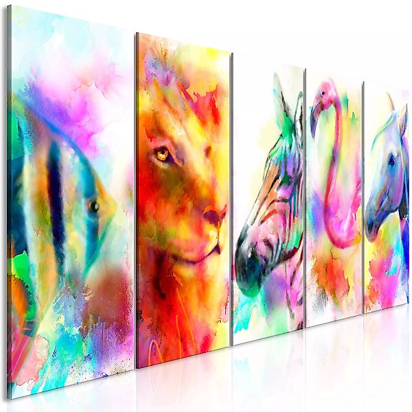 Wandbild - Rainbow Watercolours (5 Parts) Narrow günstig online kaufen