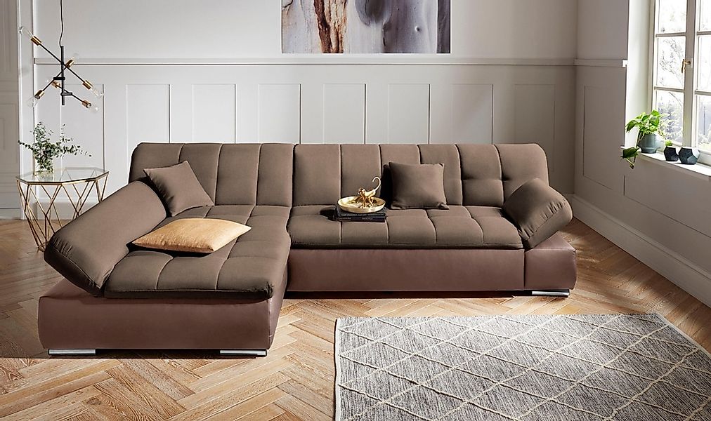 DOMO collection Ecksofa »Mona L-Form« wahlweise mit Bettfunktion günstig online kaufen