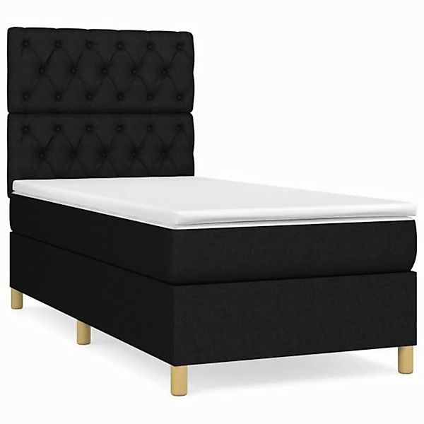 furnicato Bett Boxspringbett mit Matratze Schwarz 80x200 cm Stoff (1-tlg) günstig online kaufen